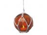 LED Lighted Orange Japanese Glass Ball Fishing Float with White Netting Christmas Tree Ornament 4 - 9