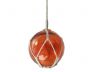 LED Lighted Orange Japanese Glass Ball Fishing Float with White Netting Christmas Tree Ornament 4 - 7