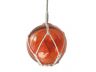 LED Lighted Orange Japanese Glass Ball Fishing Float with White Netting Christmas Tree Ornament 4 - 6