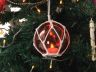 LED Lighted Orange Japanese Glass Ball Fishing Float with White Netting Christmas Tree Ornament 4 - 10
