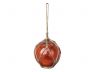 LED Lighted Orange Japanese Glass Ball Fishing Float with Brown Netting Christmas Tree Ornament 4 - 4