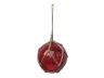 LED Lighted Red Japanese Glass Ball Fishing Float with Brown Netting Decoration 3 - 1