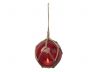LED Lighted Red Japanese Glass Ball Fishing Float with Brown Netting Christmas Tree Ornament 3 - 3