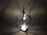 LED Lighted Clear Japanese Glass Ball Fishing Float with Blue Netting Christmas Tree Ornament 4 - 6