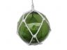 LED Lighted Green Japanese Glass Ball Fishing Float with White Netting Decoration 10 - 2