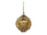 LED Lighted Amber Japanese Glass Ball Fishing Float with Brown Netting Decoration 10 - 3