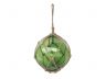 LED Lighted Green Japanese Glass Ball Fishing Float with Brown Netting Decoration 10 - 1