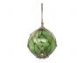 LED Lighted Green Japanese Glass Ball Fishing Float with Brown Netting Decoration 10 - 3
