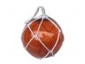 LED Lighted Orange Japanese Glass Ball Fishing Float with White Netting Decoration 10 - 3