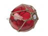 LED Lighted Red Japanese Glass Ball Fishing Float with Brown Netting Decoration 10 - 5