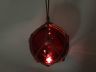 LED Lighted Red Japanese Glass Ball Fishing Float with Brown Netting Decoration 10 - 6
