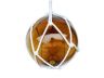 LED Lighted Amber Japanese Glass Ball Fishing Float with White Netting Decoration 10 - 1