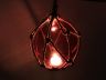 LED Lighted Amber Japanese Glass Ball Fishing Float with White Netting Decoration 6 - 1