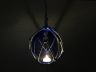 LED Lighted Dark Blue Japanese Glass Ball Fishing Float with White Netting Decoration 3 - 1