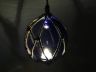 LED Lighted Dark Blue Japanese Glass Ball Fishing Float with Brown Netting Decoration 6 - 5