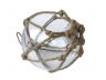 LED Lighted Clear Japanese Glass Ball Fishing Float with Brown Netting Decoration 6 - 5