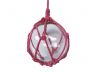 LED Lighted Clear Japanese Glass Ball Fishing Float with Red Netting Decoration 6 - 2