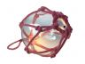 LED Lighted Clear Japanese Glass Ball Fishing Float with Red Netting Decoration 6 - 6