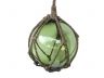 LED Lighted Green Japanese Glass Ball Fishing Float with Brown Netting Decoration 6 - 2