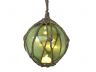 LED Lighted Green Japanese Glass Ball Fishing Float with Brown Netting Decoration 6 - 4