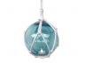 LED Lighted Light Blue Japanese Glass Ball Fishing Float with White Netting Decoration 6 - 2