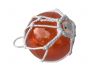 LED Lighted Orange Japanese Glass Ball Fishing Float with White Netting Decoration 6 - 1