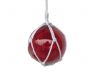 LED Lighted Red Japanese Glass Ball Fishing Float with White Netting Decoration 6 - 4
