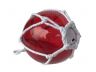 LED Lighted Red Japanese Glass Ball Fishing Float with White Netting Decoration 6 - 1