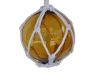 Amber Japanese Glass Ball Fishing Float With White Netting Decoration 6 - 4