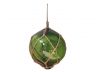 Green Japanese Glass Ball Fishing Float With Brown Netting Decoration 10 - 1