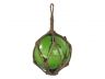 Green Japanese Glass Ball Fishing Float With Brown Netting Decoration 6 - 3