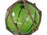 Green Japanese Glass Ball Fishing Float With Brown Netting Decoration 6 - 4