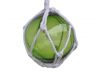 Green Japanese Glass Ball Fishing Float With White Netting Decoration 6 - 3