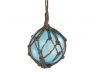 Light Blue Japanese Glass Ball Fishing Float With Brown Netting Decoration 6 - 2