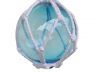 Light Blue Japanese Glass Ball Fishing Float With White Netting Decoration 6 - 2