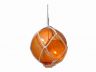 Orange Japanese Glass Ball Fishing Float With White Netting Decoration 10 - 2