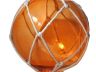 Orange Japanese Glass Ball Fishing Float With White Netting Decoration 10 - 1