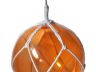 Orange Japanese Glass Ball Fishing Float With White Netting Decoration 10 - 5