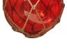 Red Japanese Glass Ball Fishing Float With Brown Netting Decoration 10 - 3