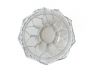 Clear Japanese Glass Fishing Float Bowl with Decorative White Fish Netting 8 - 1