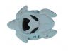 Dark Blue Whitewashed Cast Iron Decorative Turtle Paperweight 4 - 3