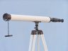 Floor Standing Oil-Rubbed Bronze-White Leather Harbor Master Telescope 60 - 5