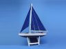 Wooden It Floats 21 - Blue Floating Sailboat Model with Blue Sails - 7