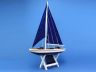 Wooden It Floats 21 - Blue Floating Sailboat Model with Blue Sails - 6
