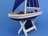 Wooden It Floats 21 - Blue Floating Sailboat Model with Blue Sails - 4