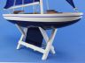 Wooden It Floats 21 - Blue Floating Sailboat Model with Blue Sails - 3