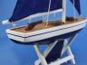 Wooden It Floats 21 - Blue Floating Sailboat Model with Blue Sails - 2
