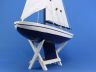 Wooden It Floats 21 - Blue Floating Sailboat Model - 7