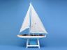 Wooden It Floats 21 - Light Blue Floating Sailboat Model - 7