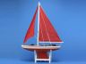 Wooden It Floats 21 - Red Floating Sailboat Model with Red Sails  - 11